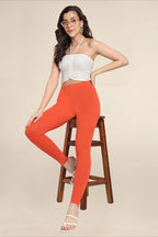 Women Orange Regular Legging