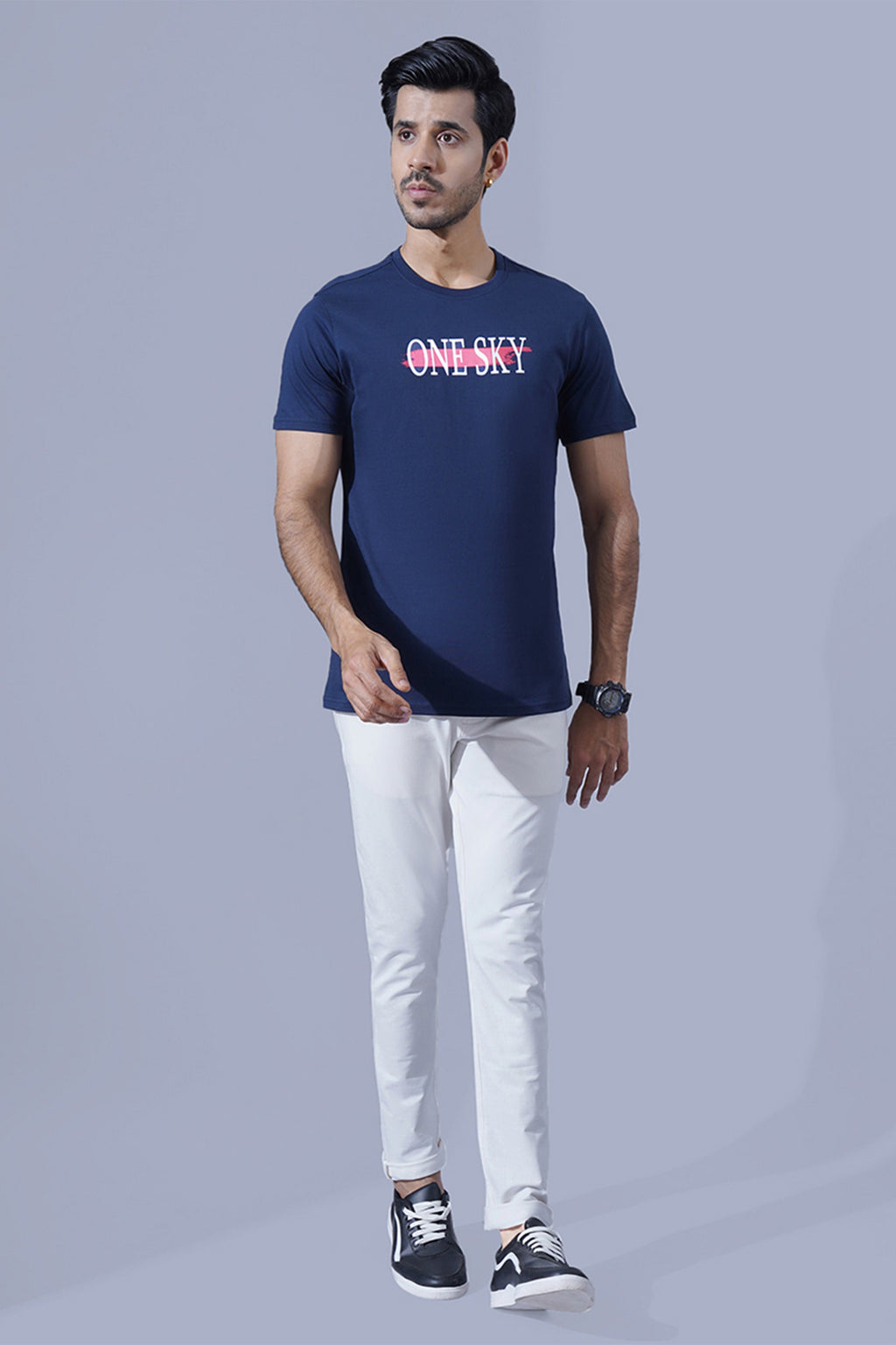 ONE SKY MEN ECRU SOLID PANT