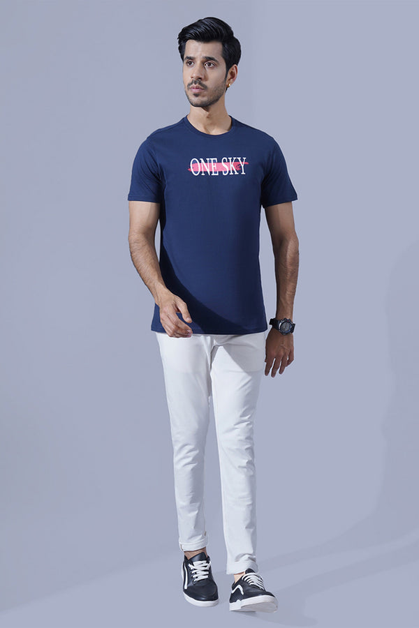 ONE SKY MEN ECRU SOLID PANT