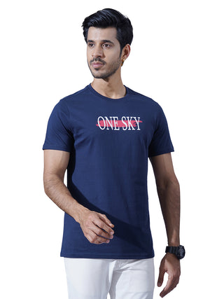 MENS GRAPHIC NAVY ROUND NECK TSHIRT