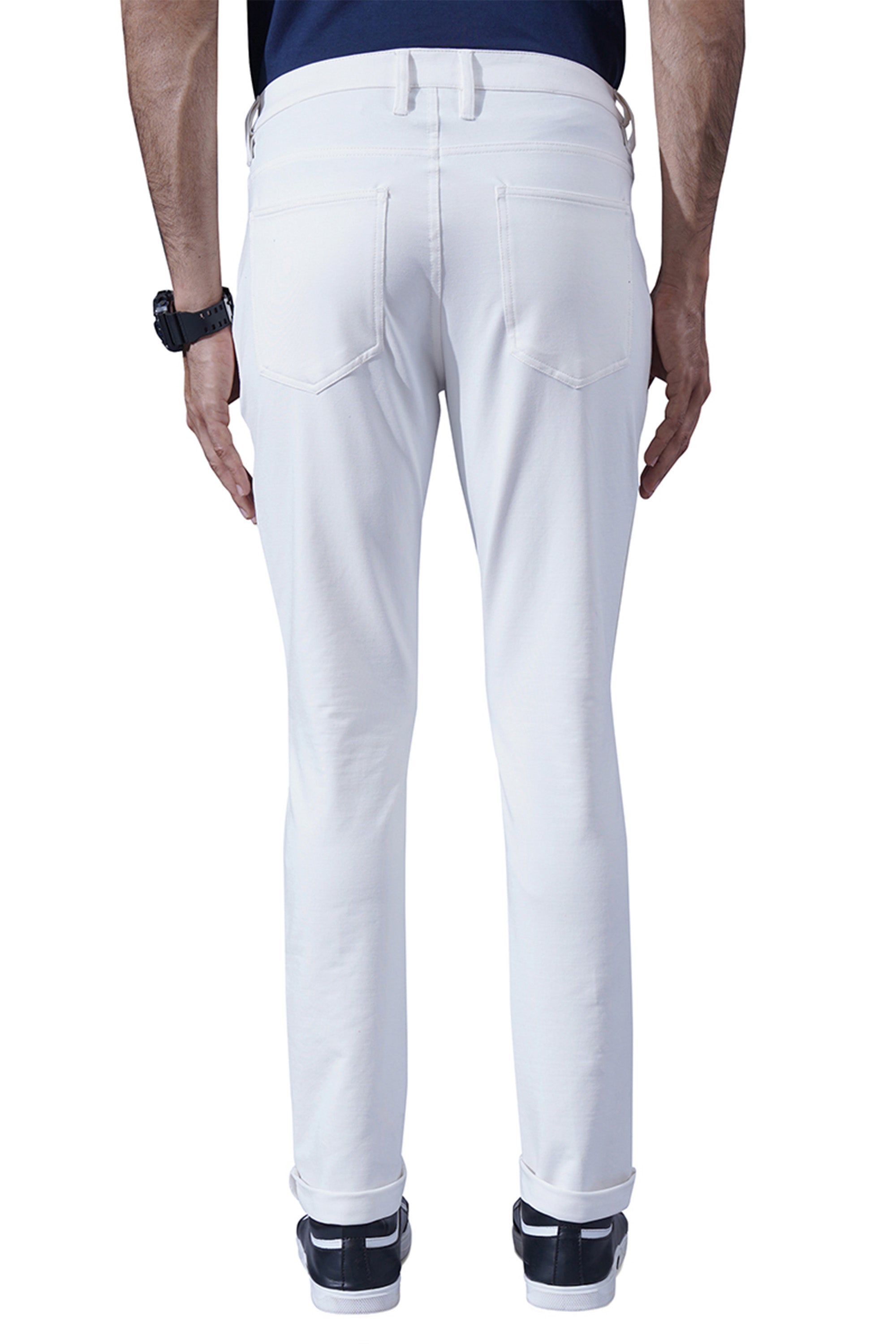 ONE SKY MEN ECRU SOLID PANT