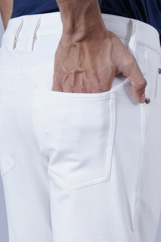 ONE SKY MEN ECRU SOLID PANT