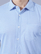 Men Navy Long Sleeve Button Up Shirt