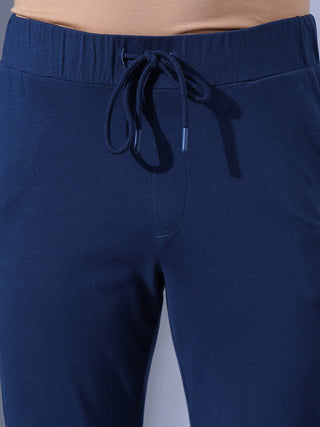 MENS COTTON NAVY BLUE JOGGERS