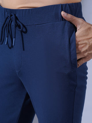 MENS COTTON NAVY BLUE JOGGERS