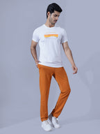 Men White Round Neck T-Shirt
