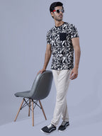 Men Black Round Neck T-Shirt