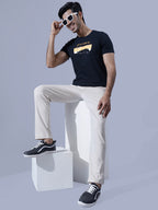 Men Black Round Neck T-Shirt