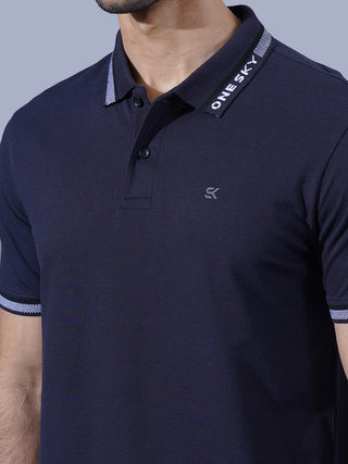 MENS NAVY COTTON POLO TSHIRT