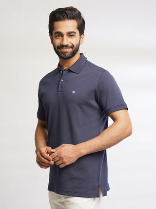 Men Navy Polo T-Shirt