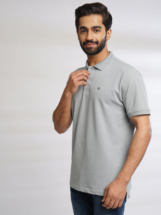 Men Dark Grey Classic Polo T-Shirt