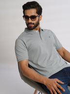 Men Dark Grey Classic Polo T-Shirt