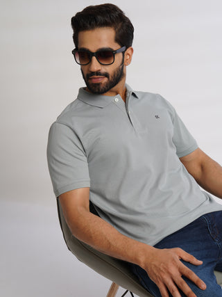 Men Dark Grey Classic Polo T-Shirt