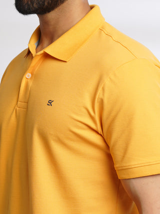 Men Amber Yellow Classic Polo T-Shirt