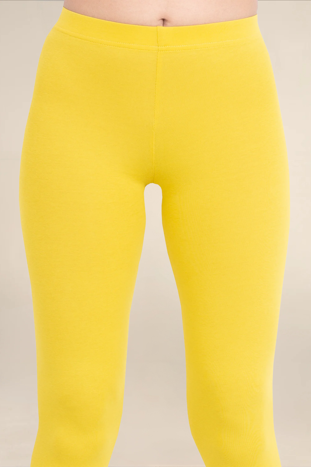 Women Dull Lemon Ankle Length Legging