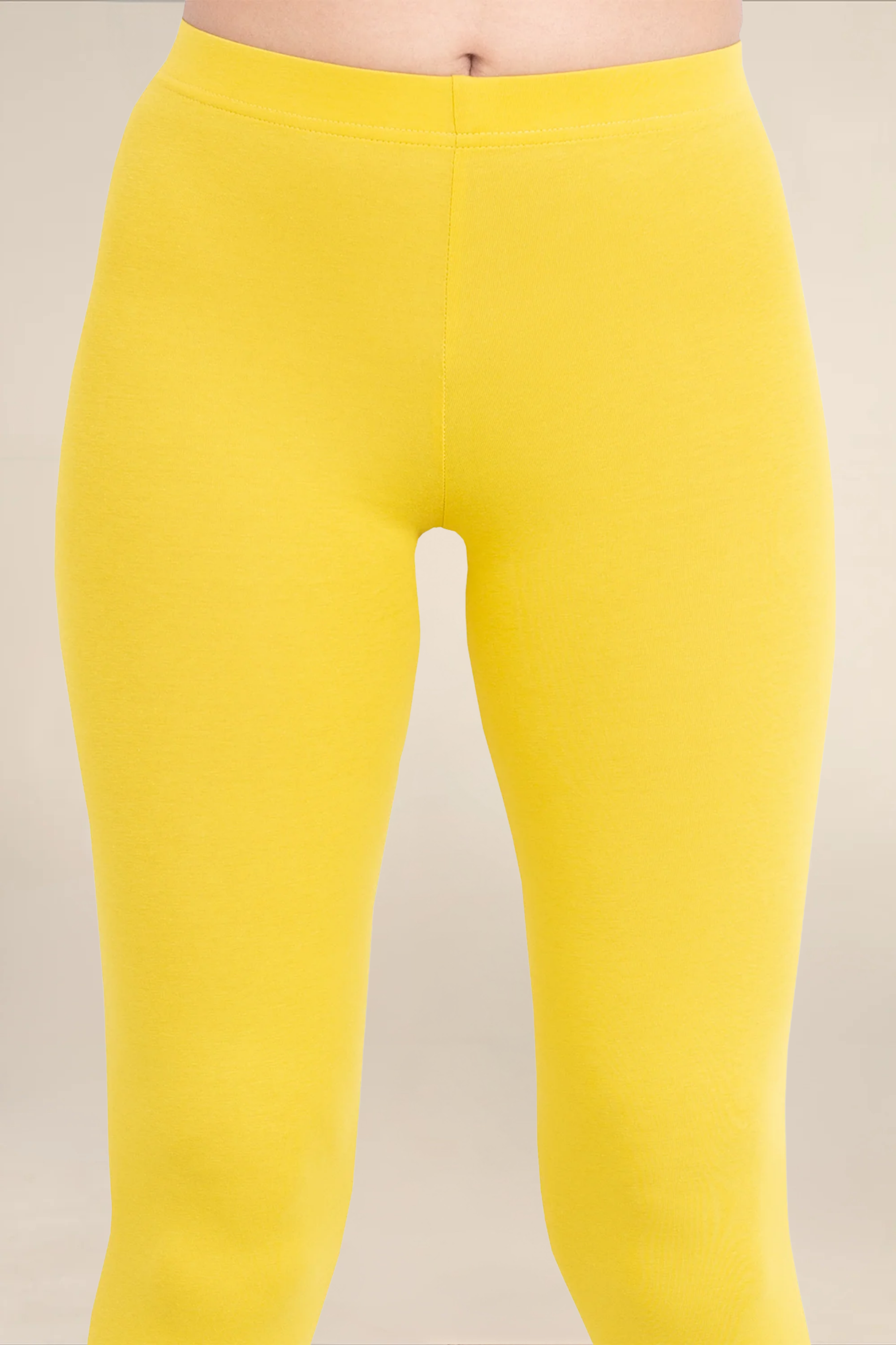 Women Dull Lemon Ankle Length Legging