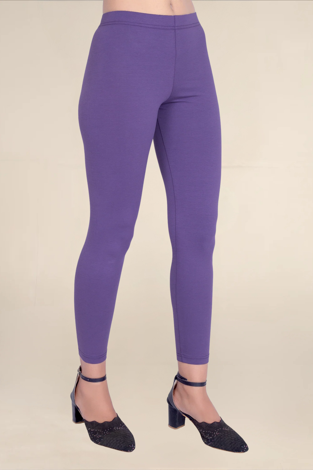 Women Dark Voilet Ankle Length Legging