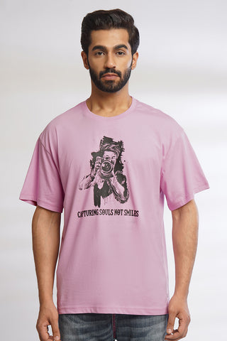 ONE SKY MEN PASTAL LAVENDER GRAPHIC PRINTED T SHIRT