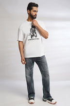 ONE SKY MEN WHITE GRAPHIC PRINTED T SHIRT
