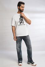 ONE SKY MEN WHITE GRAPHIC PRINTED T SHIRT