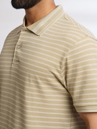 Men Beige Polo T-Shirt