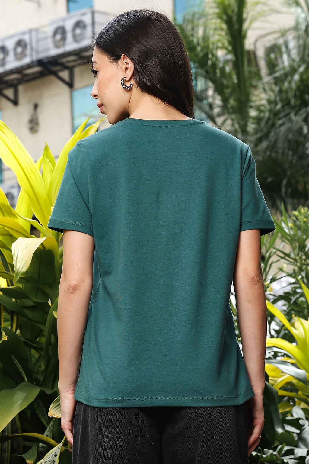 WOMEN GREEN T SHIRT