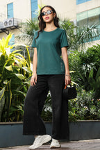 WOMEN GREEN T SHIRT