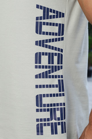 Men's Cotton Stretch Sleeveless Printed Tank Top | Round Neck Typography Design | Casual Pullover Vest