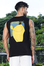 Men's Sleeveless Graphic Printed Tank Top | Cotton Stretch Round Neck Casual Vest | Pullover Style