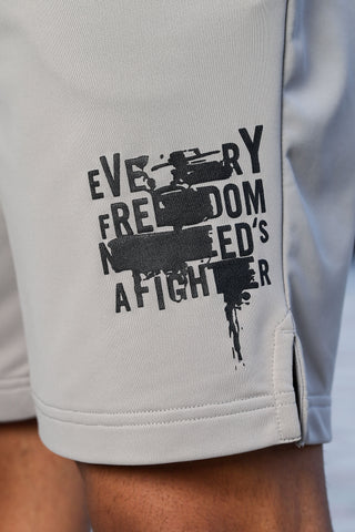 Men's Mid-Rise Typography Printed Casual Shorts | Polyester-Spandex Flat Front with Drawstring | 4 Pockets