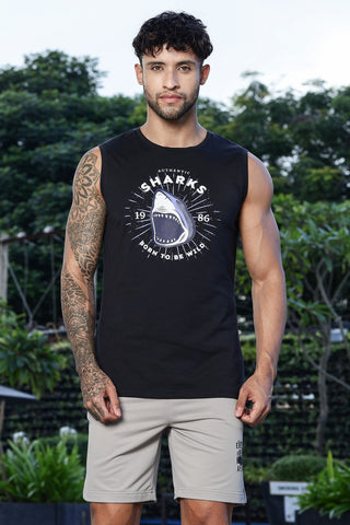 Men's 100% Cotton Sleeveless Tank Top | Typography Printed Round Neck Casual Vest | Pullover Style
