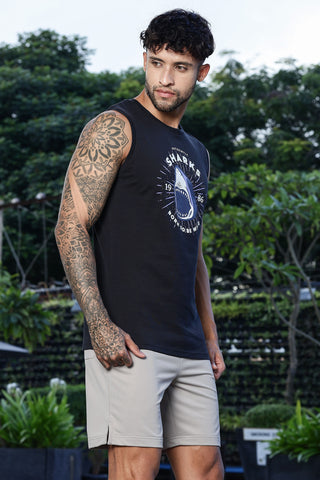 Men's 100% Cotton Sleeveless Tank Top | Typography Printed Round Neck Casual Vest | Pullover Style