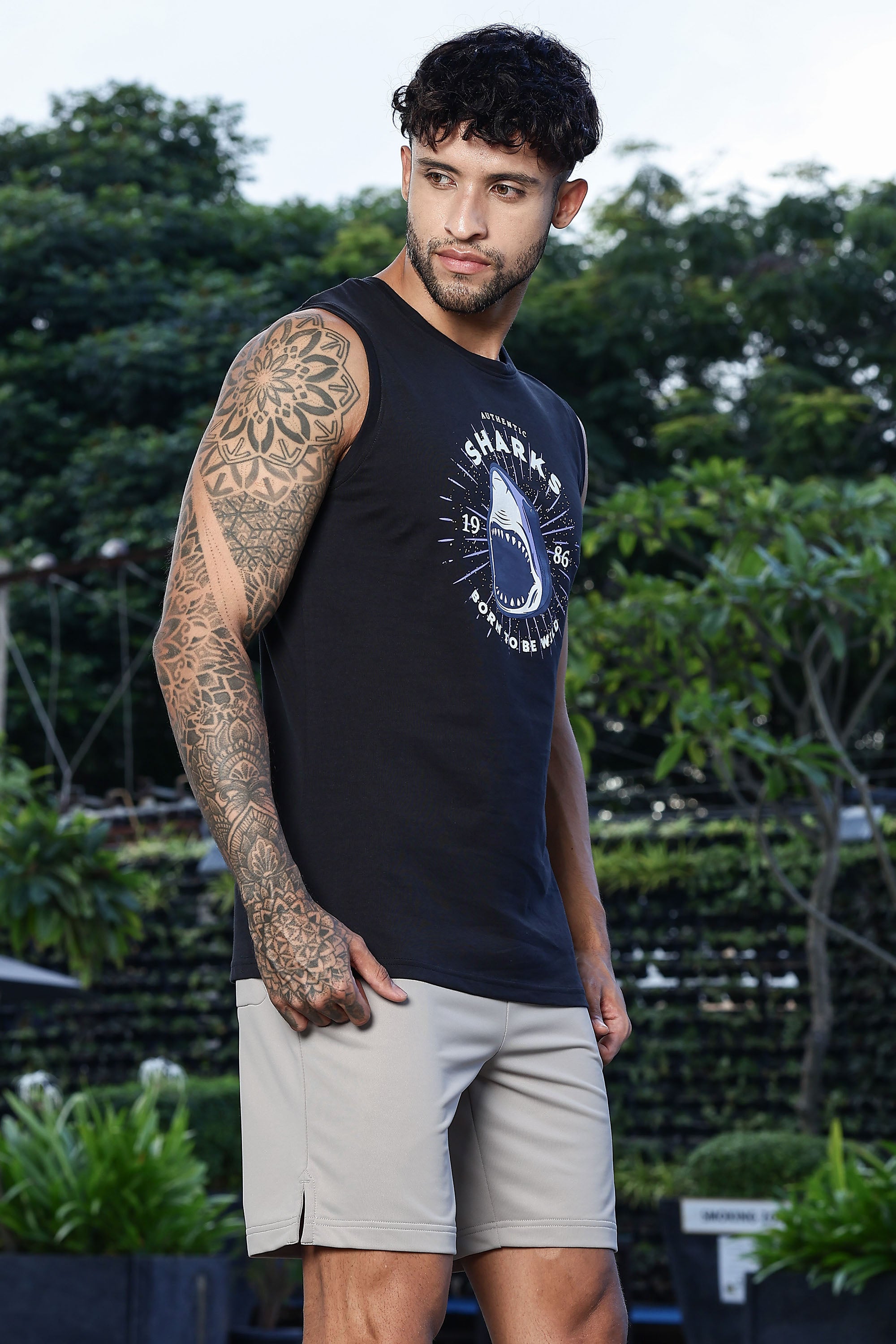 Men's 100% Cotton Sleeveless Tank Top | Typography Printed Round Neck Casual Vest | Pullover Style