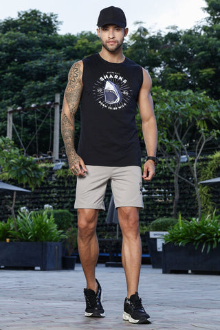 Men's 100% Cotton Sleeveless Tank Top | Typography Printed Round Neck Casual Vest | Pullover Style