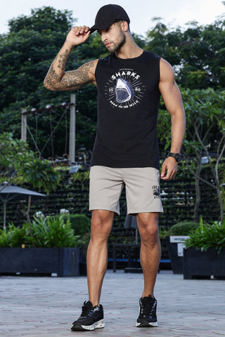 Men's 100% Cotton Sleeveless Tank Top | Typography Printed Round Neck Casual Vest | Pullover Style