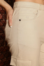 BEIGE COLOR WOMEN SLIT PANT