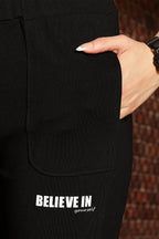 BLACK COLOR WOMEN SLIT PANT