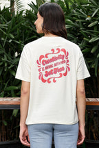 Women’s 100% Cotton Typography Printed T-Shirt | Round Neck Short Sleeves Casual Tee | Pullover Style
