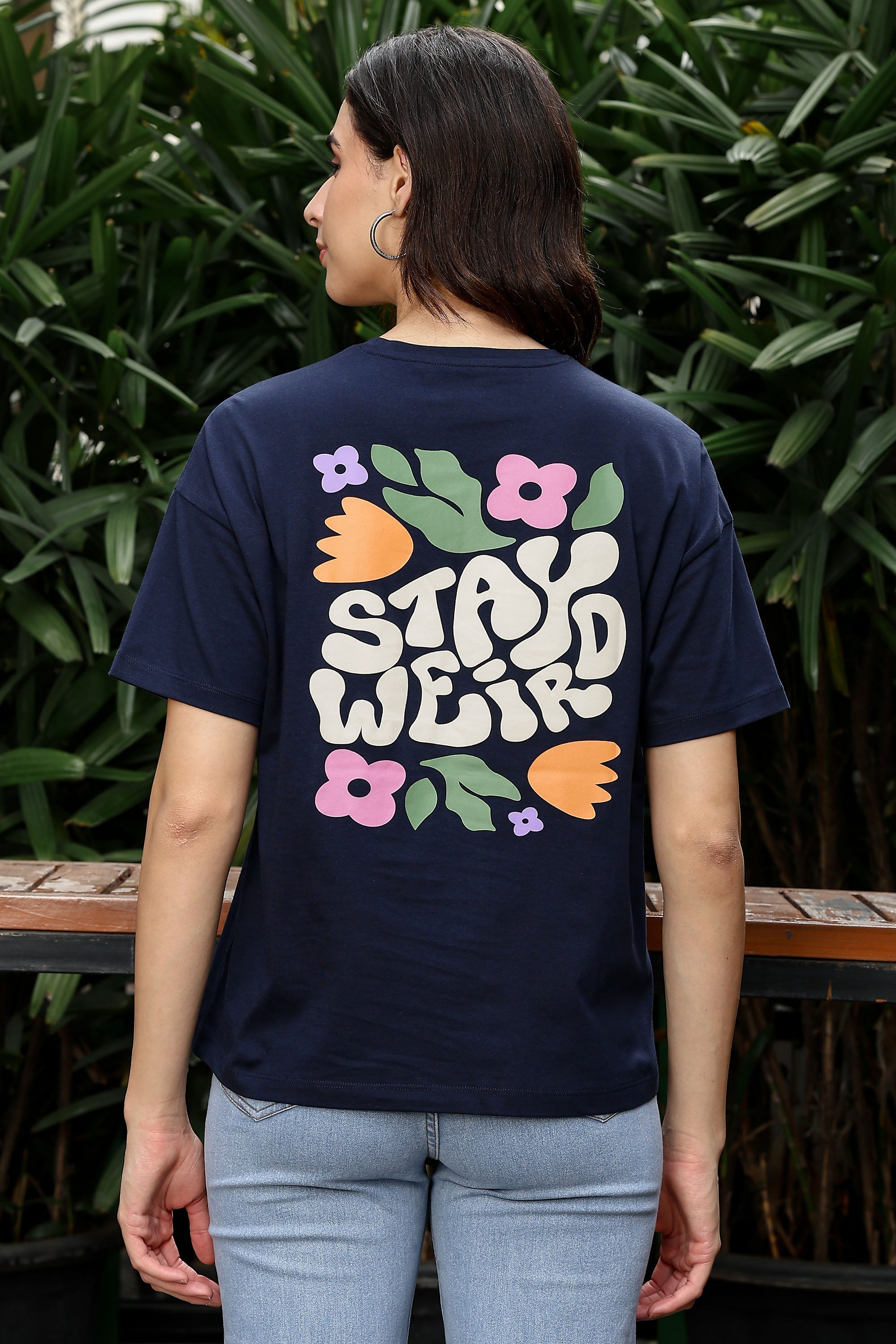 Women's 100% Cotton Typography Printed T-Shirt | Round Neck Short Sleeves Casual Tee