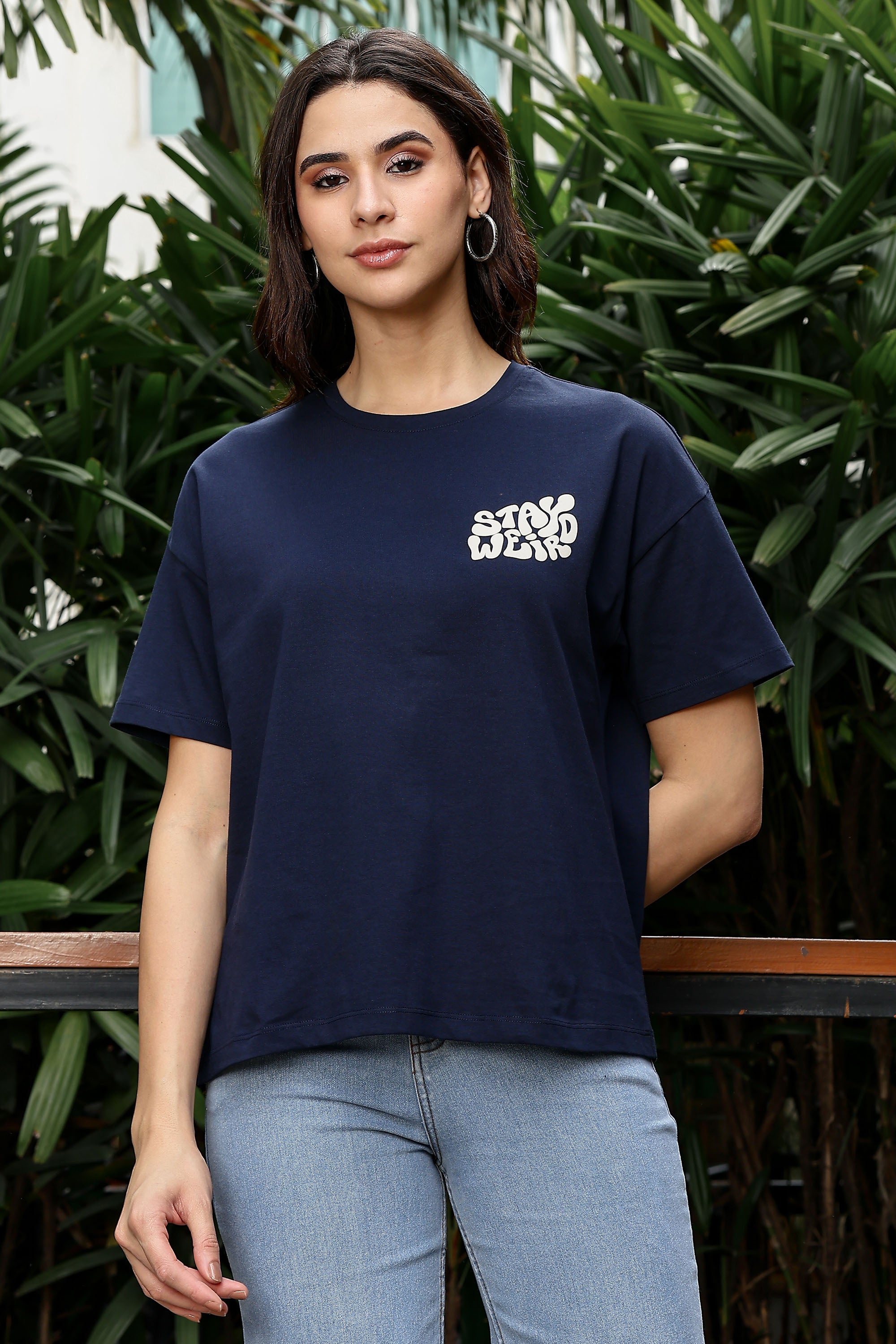 Women's 100% Cotton Typography Printed T-Shirt | Round Neck Short Sleeves Casual Tee