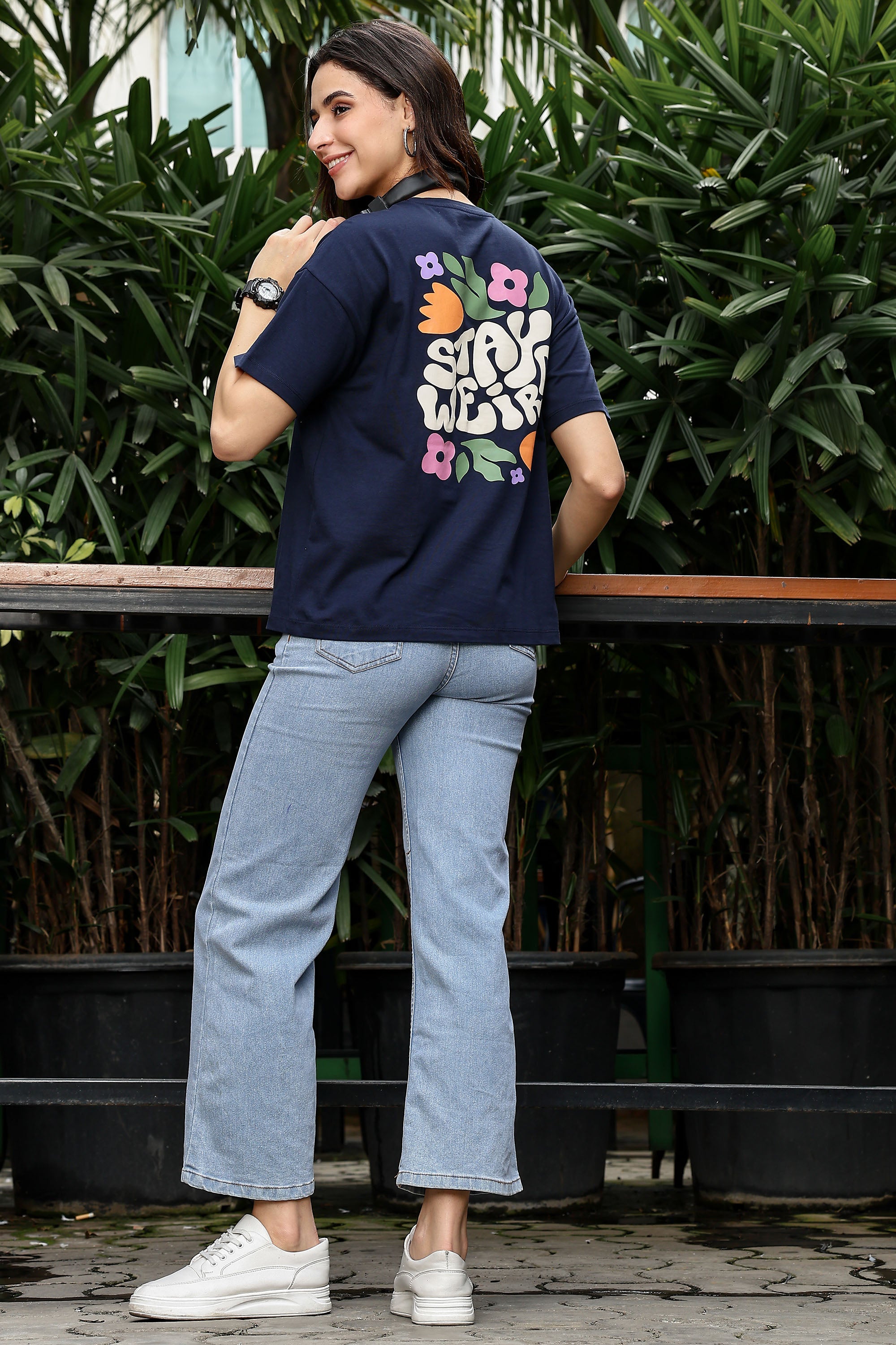 Women's 100% Cotton Typography Printed T-Shirt | Round Neck Short Sleeves Casual Tee