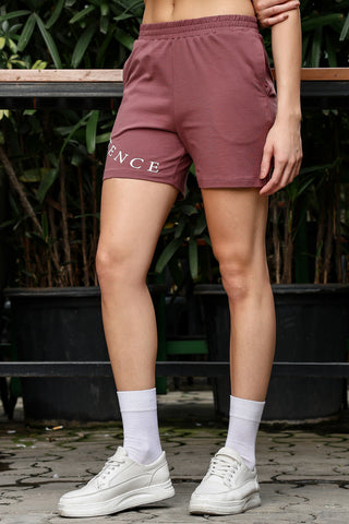Women's Cotton Bermuda Shorts | Mid-Rise Stretchable Flat Front Shorts with Pockets | Casual Typography Printed Loungewear