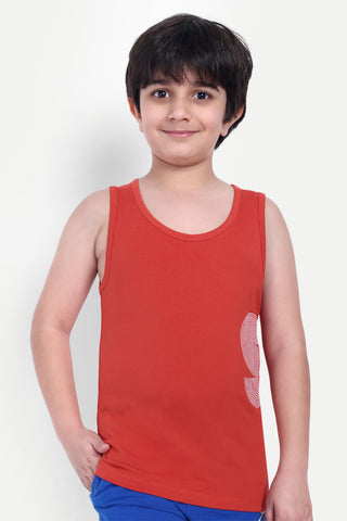 Boys Summer Tank T-Shirt - Cotton Sleeveless Regular Fit Innerwear Tee