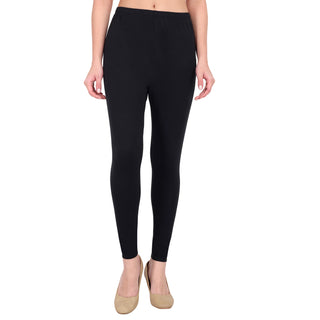 Women Black Breathable Long Length Legging