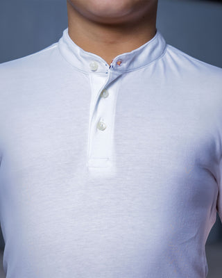 MENS PURE COTTON WHITE POLO TSHIRT