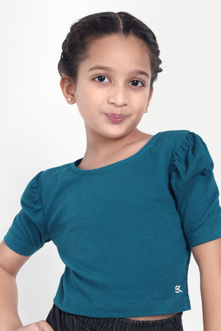 Girls' Cotton Blend Solid Top – Stylish Daily Wear