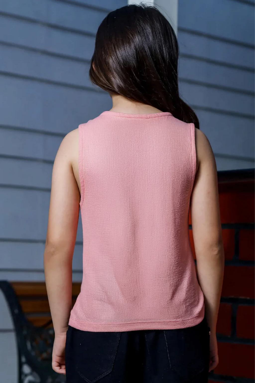 Girls Coral Almond Sleeveless Top