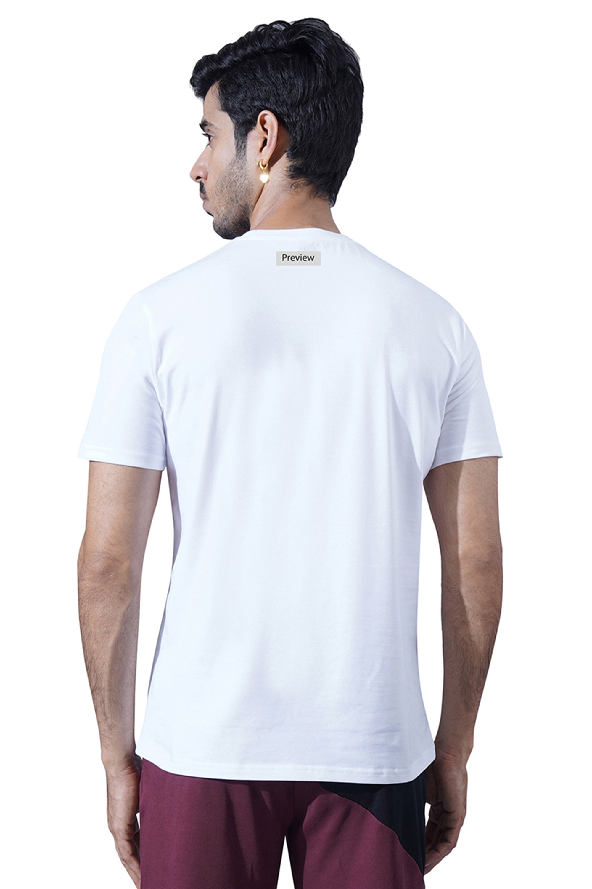 ONE SKY MEN WHITE GRAPHIC PRINTED T SHIRT