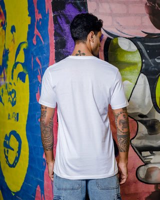 Men's White Color "Suave" Embroidered Pure Cotton Tshirt