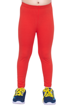 GIRLS BRIGHT RED LONG LENGTH LEGGING